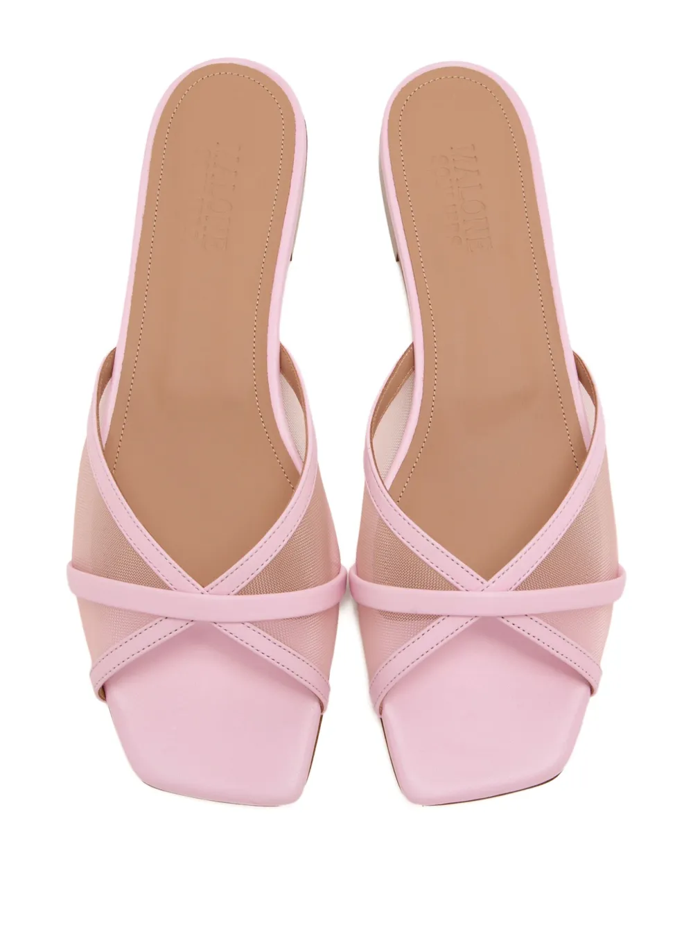 Malone Souliers mesh panel cross-strap sandals Pink