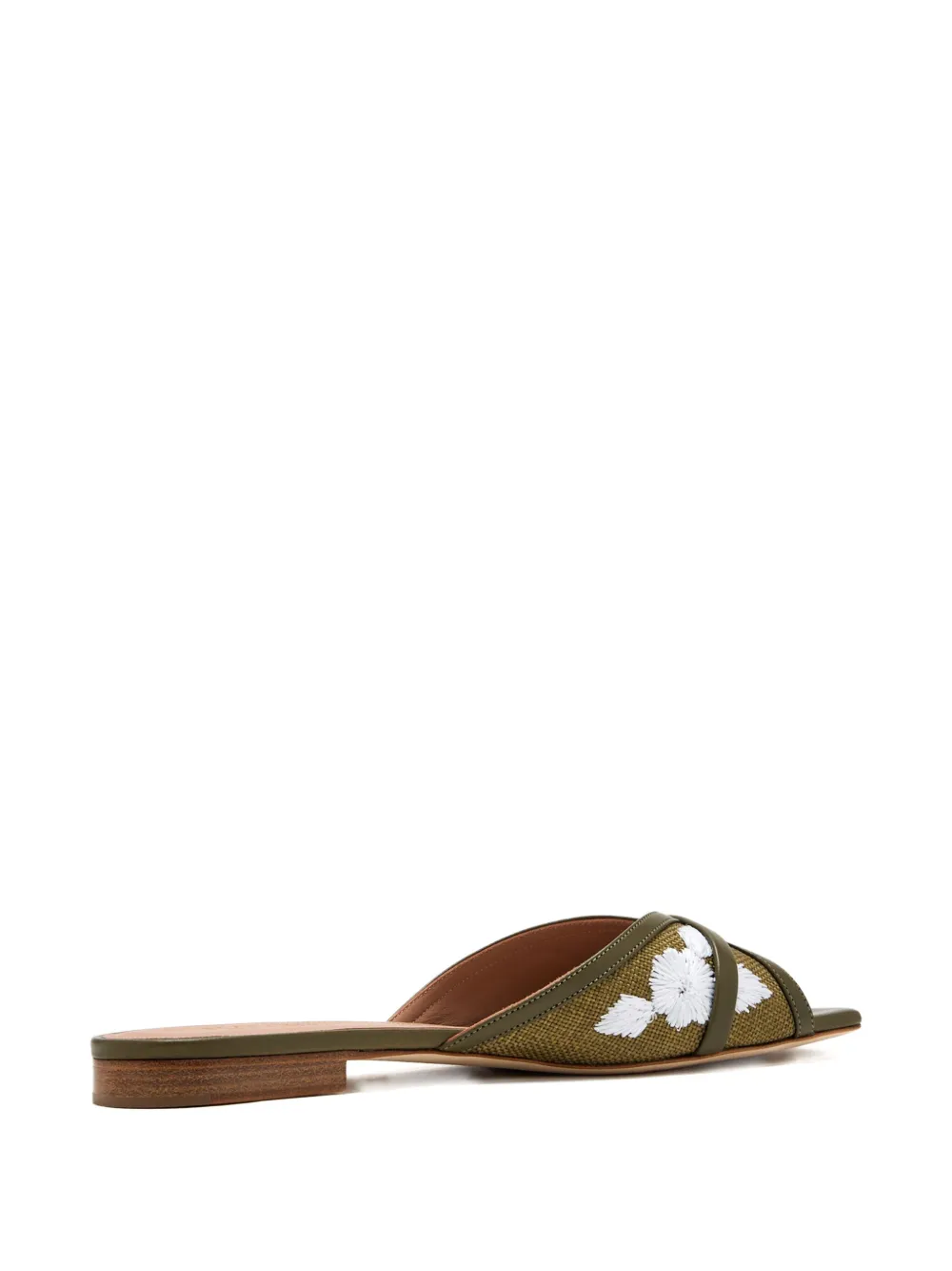 Malone Souliers embroidered cross-strap sandals Green