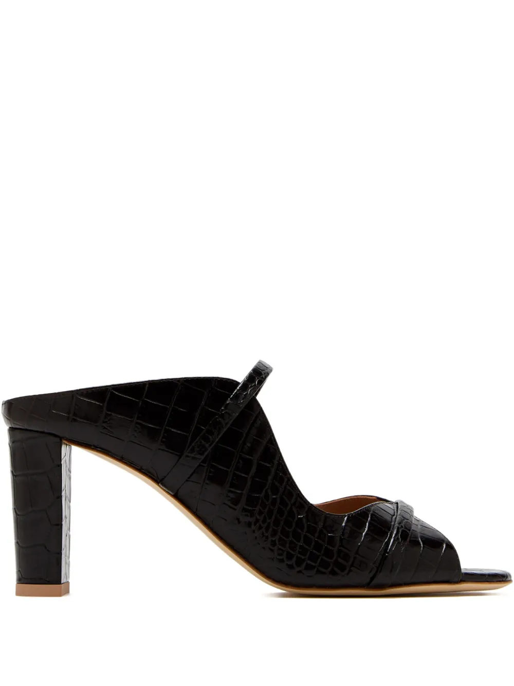 Malone Souliers 85mm crocodile-embossed heeled sandals Black