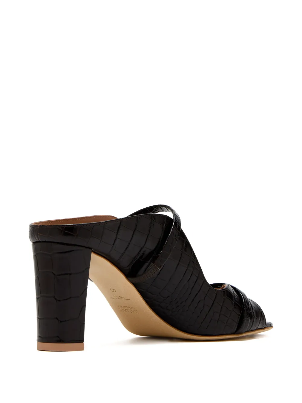 Malone Souliers 85mm crocodile-embossed heeled sandals Black