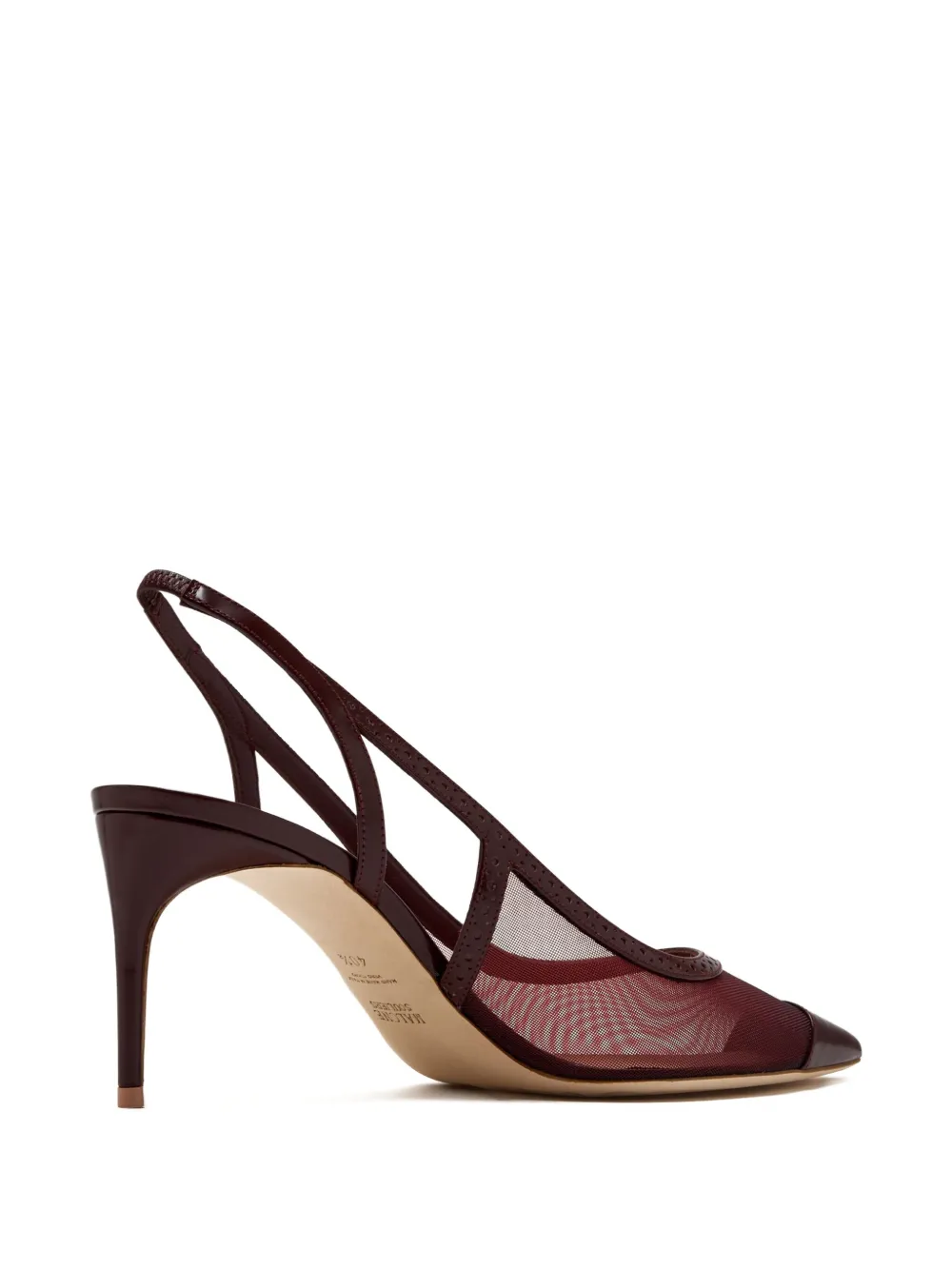 Malone Souliers mesh-panelled pointed-toe slingback pumps Red