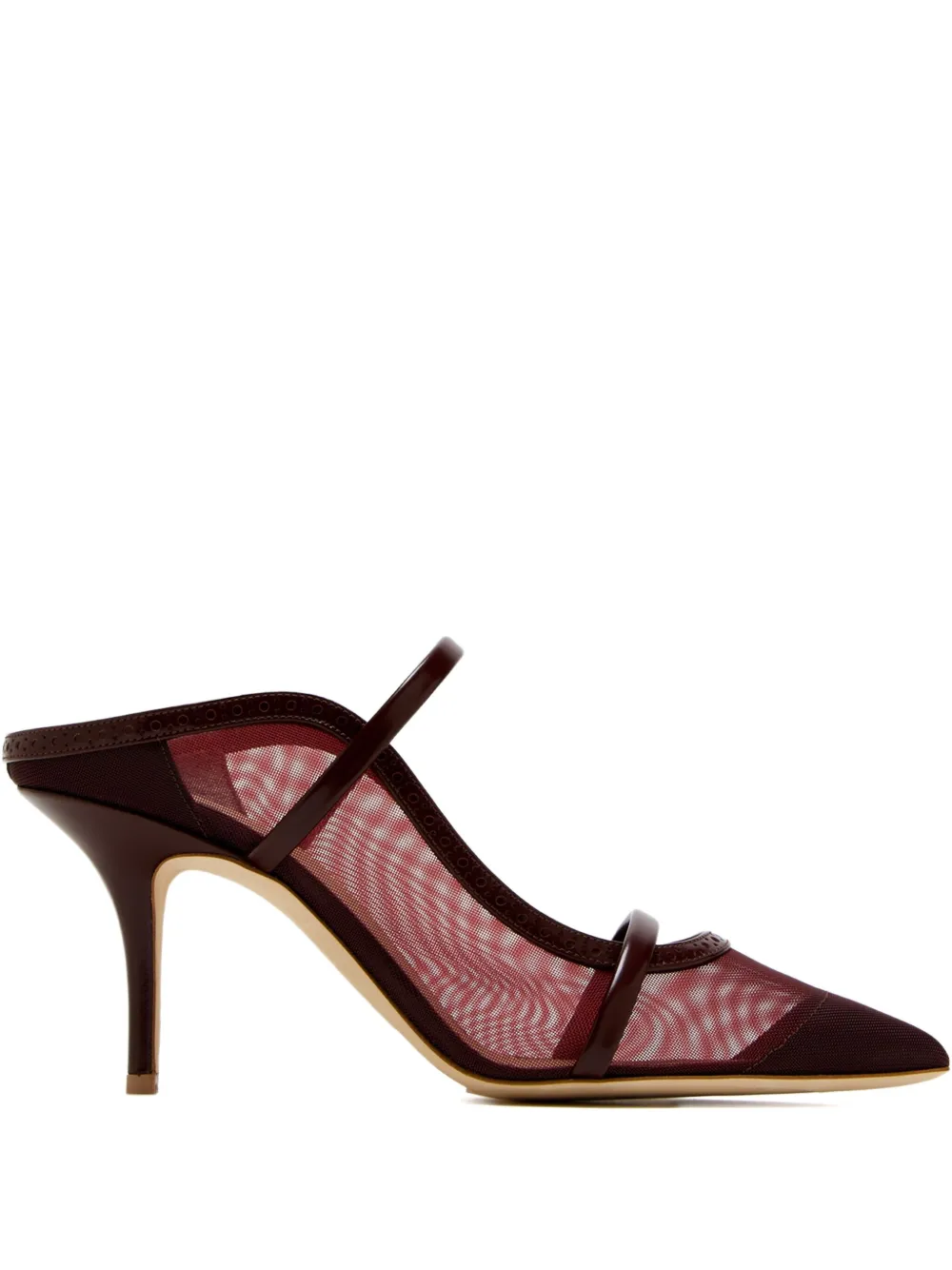 Malone Souliers 70mm sheer mesh pointed-toe mules Red