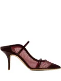 Malone Souliers 70mm sheer mesh pointed-toe mules - Red