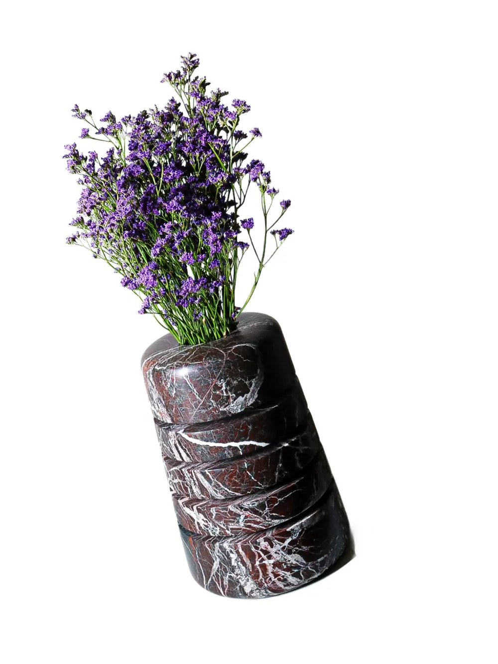 Editions Milano medium Atlantico stacked marbled vase (24.7cm x 36cm) - Rood