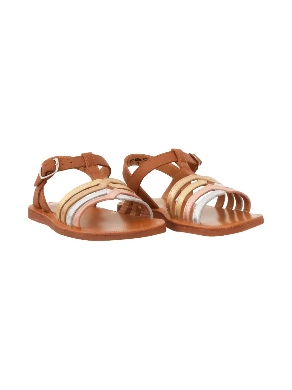 Pom D'api metallic-strap flat sandals Brown