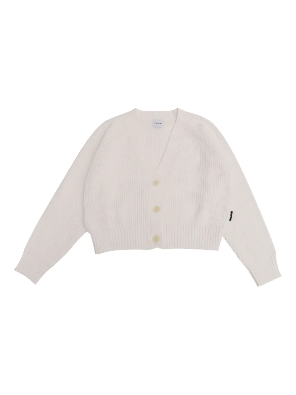 Aspesi Kids ribbed button-up cardigan | Weiß | Image 1
