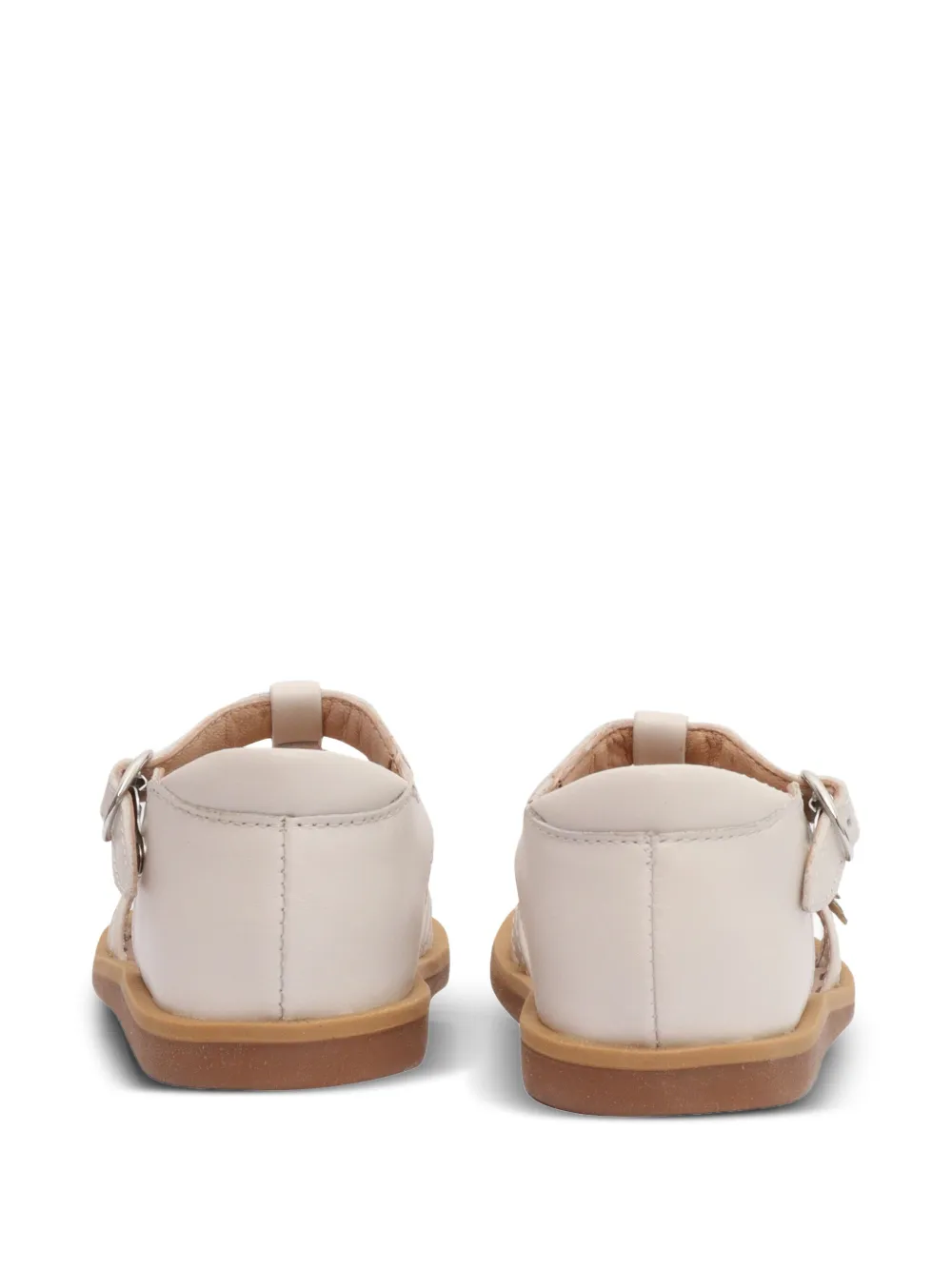 Pom D'api floral-appliqué leather sandals White