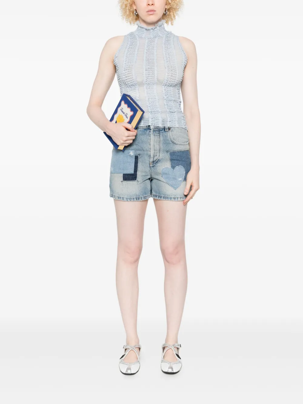 Moschino patchwork heart denim short shorts | Short Shorts | Image 2