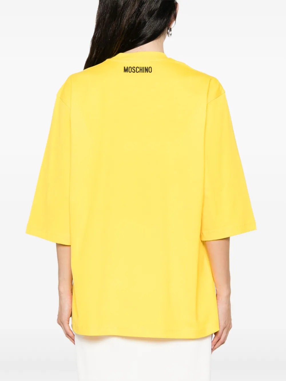 Moschino Smiley Face Graphic T-shirt In Bright Yellow Cotton In Yellow
