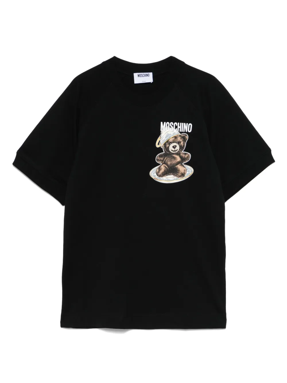 Moschino logo-print T-shirt Zwart