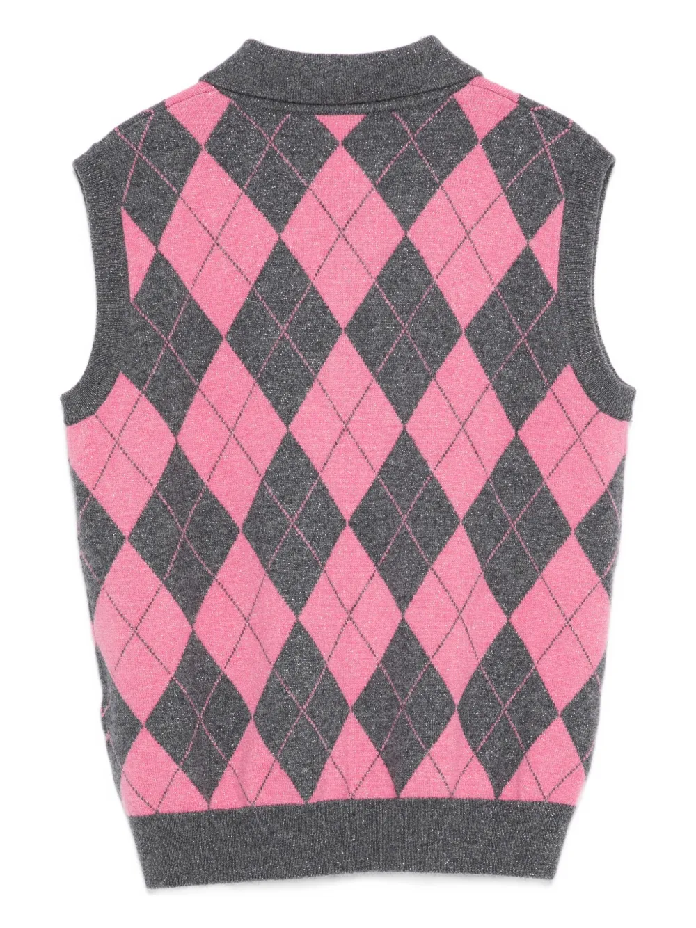 Lisa Yang argyle polo top - Grijs