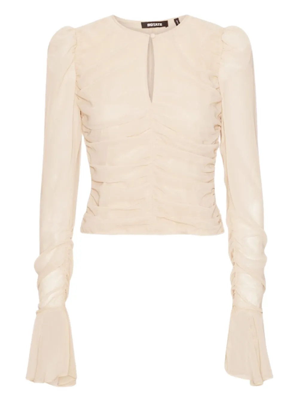 ROTATE BIRGER CHRISTENSEN puff-sleeve ruched top | Neutrals | Image 1
