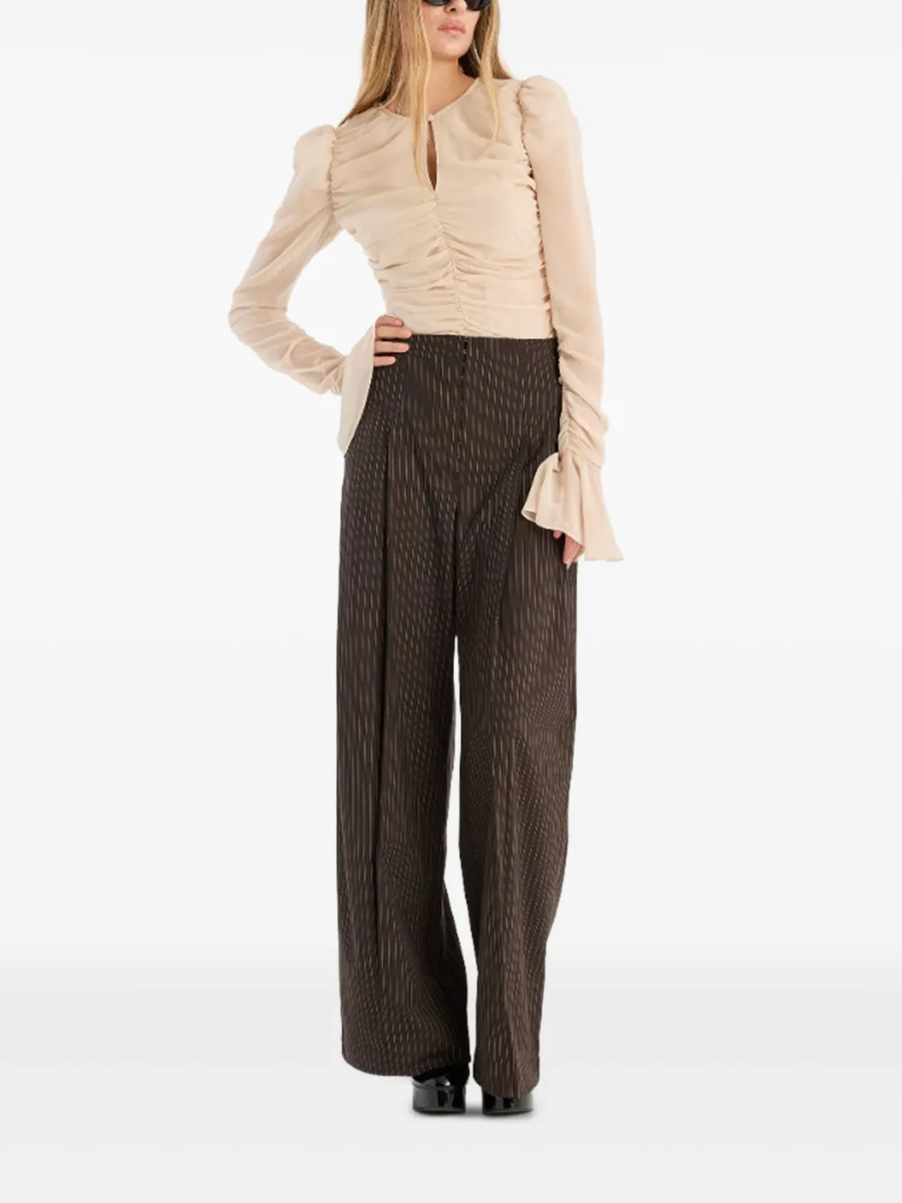 ROTATE BIRGER CHRISTENSEN puff-sleeve ruched top | Blouses | Image 2
