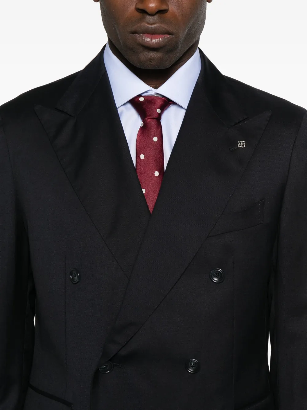 Tagliatore Double-breasted Suit In Virgin Wool In Black