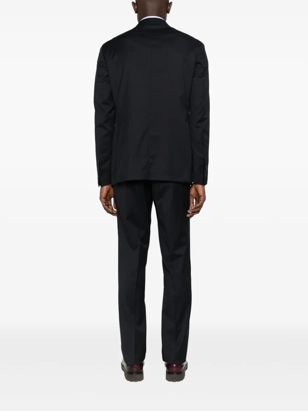 Tagliatore Double-breasted Suit In Virgin Wool In Black
