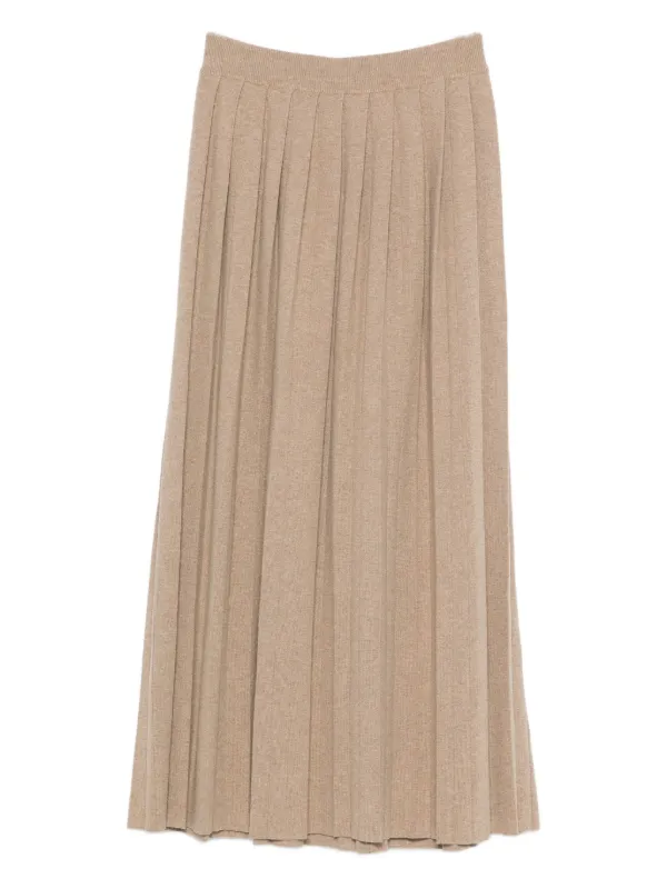 Lisa Yang Pleated Skirt in Brown