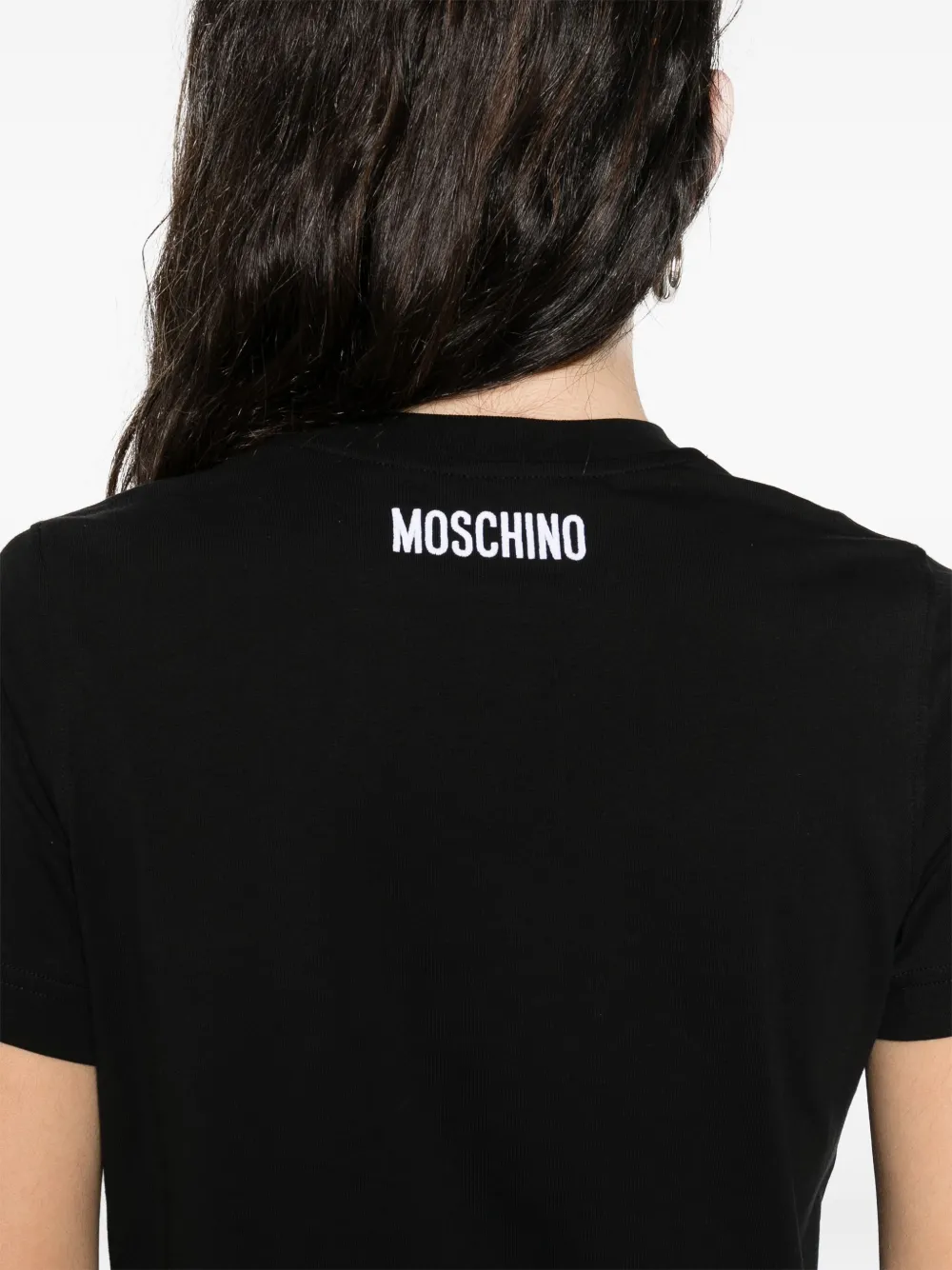 Moschino T-shirt met logoprint Zwart