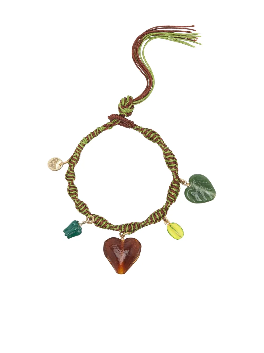 ALEMAIS braided heart charm bracelet - Bruin