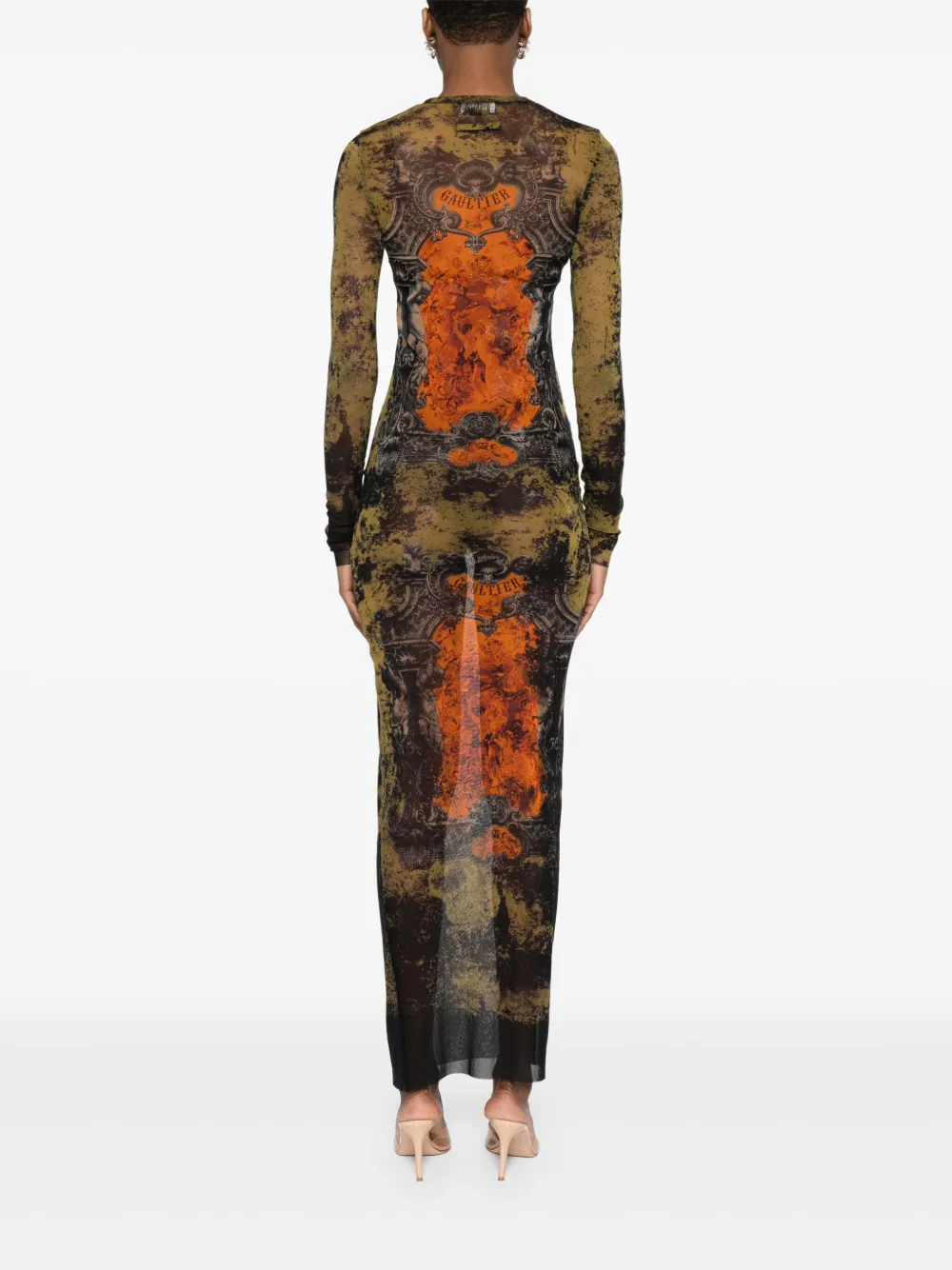 Shop Jean Paul Gaultier Graphic-print Maxi Dress