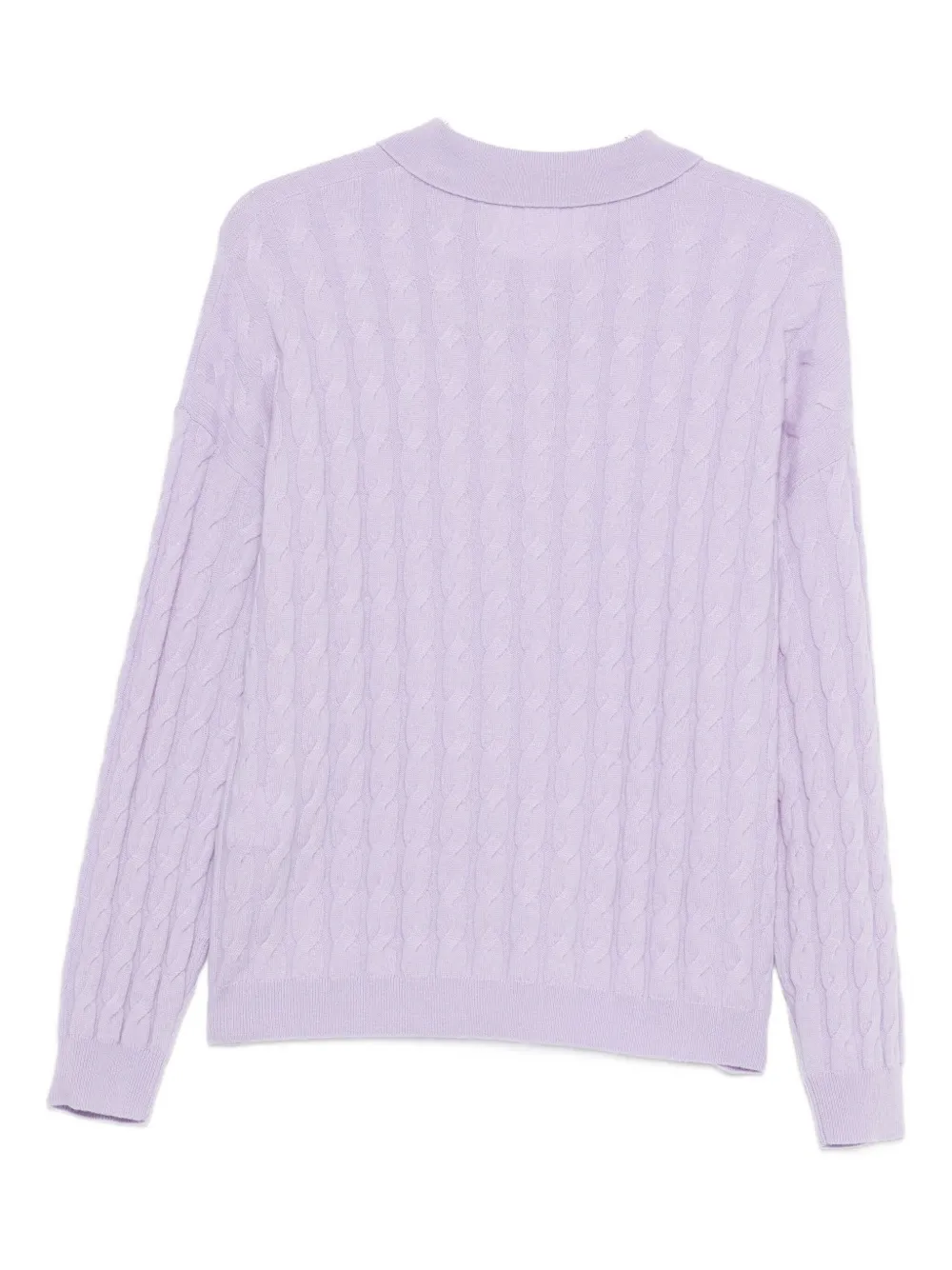 Lisa Yang cable-knit polo top - Paars