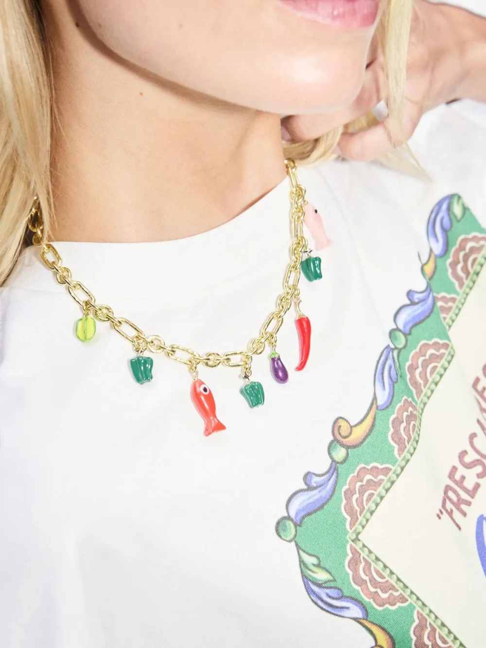 ALEMAIS charm chain necklace - Goud