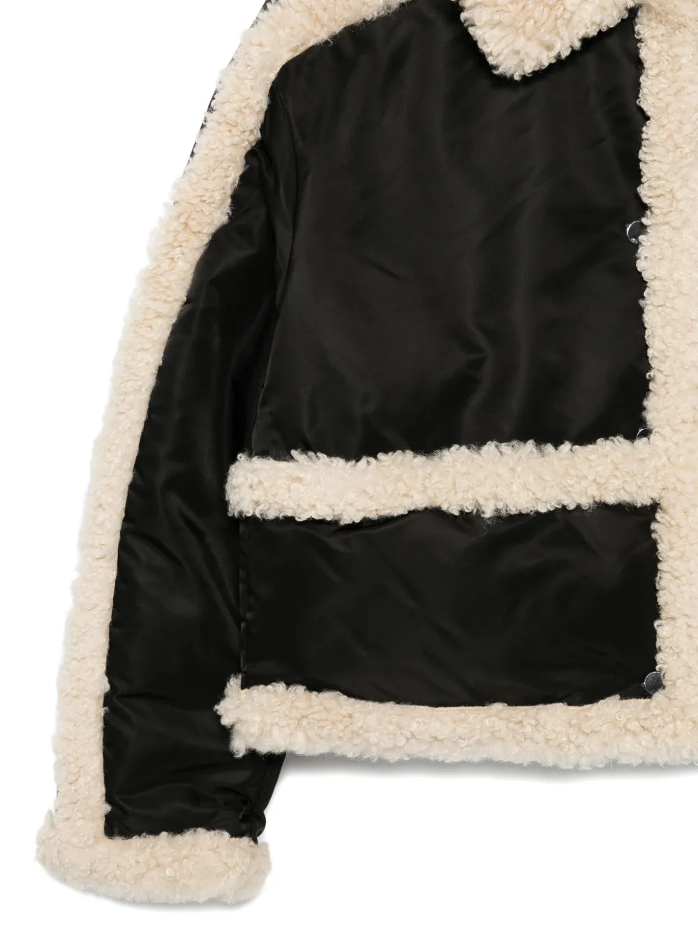 Stand Studio Faux Shearling-trim Jacket In Black