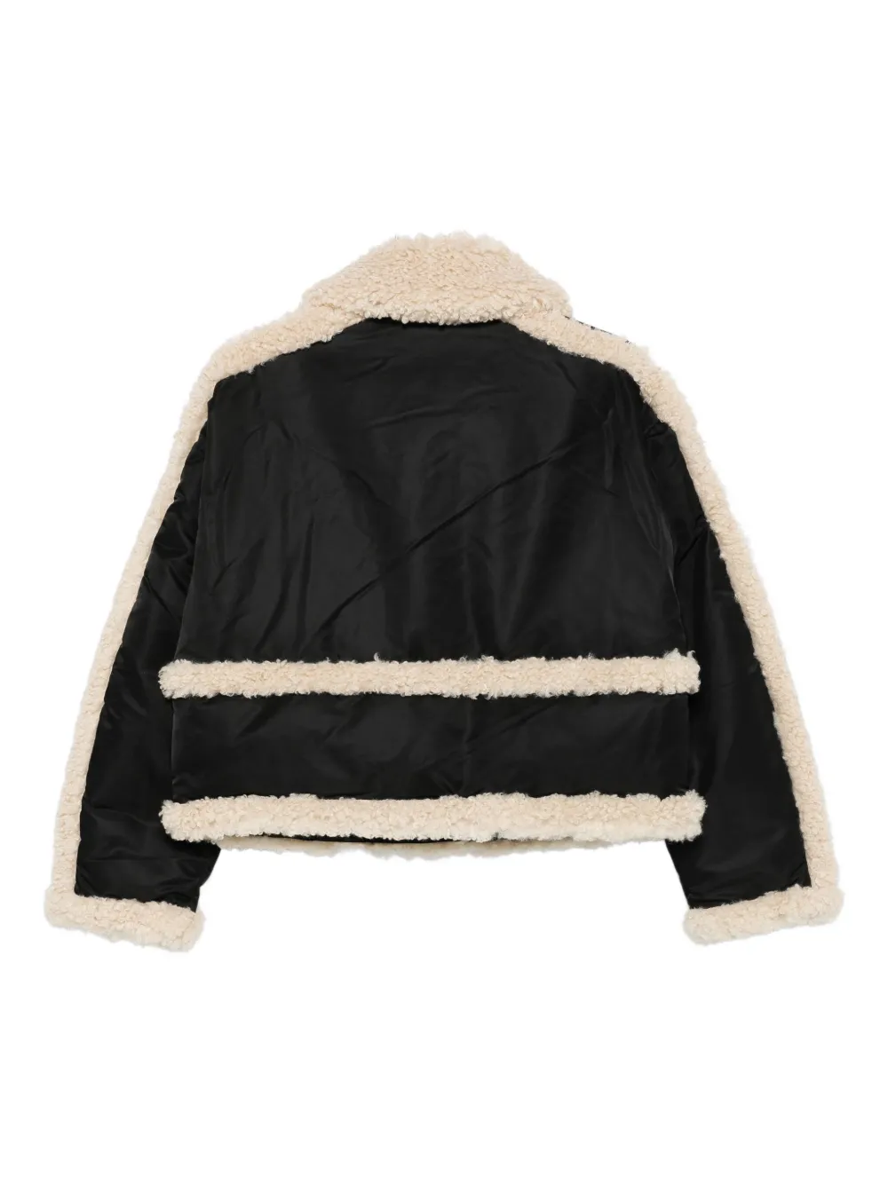 Stand Studio Faux Shearling-trim Jacket In Black