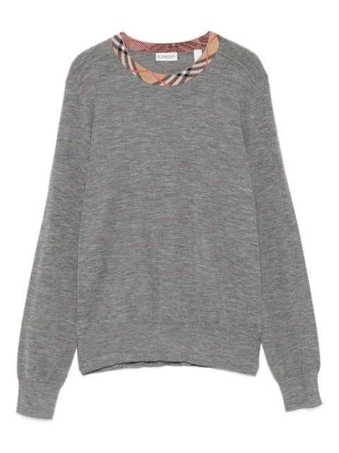 Burberry check-trimmed wool sweater