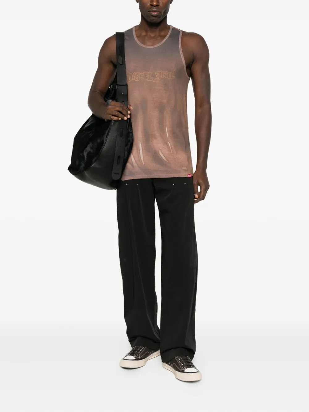 Diesel logo-print sleeveless vest - Bruin