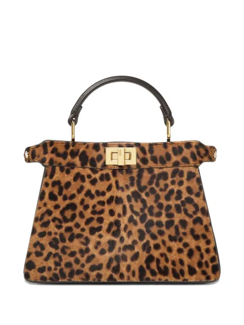 FENDI petite Peekaboo ISeeU leopard-print tote bag