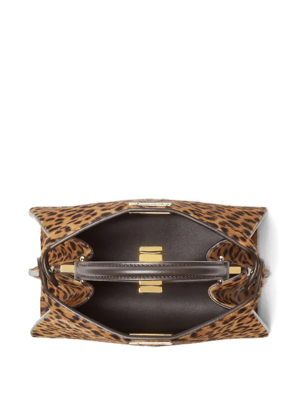 FENDI Peekaboo ISeeU レオパード ハンドバッグ プチ | ブラウン