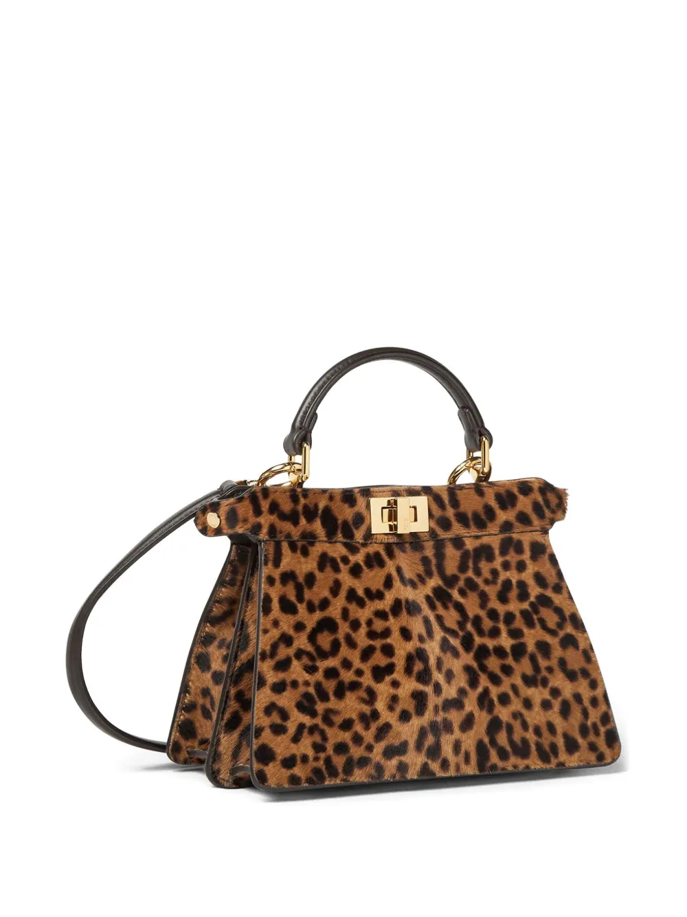 FENDI Peekaboo ISeeU shopper met luipaardprint Bruin