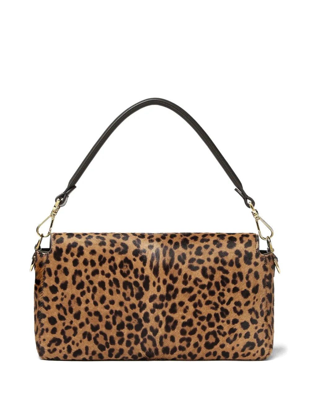 FENDI Baguette shopper met luipaardprint en logoplakkaat - Bruin
