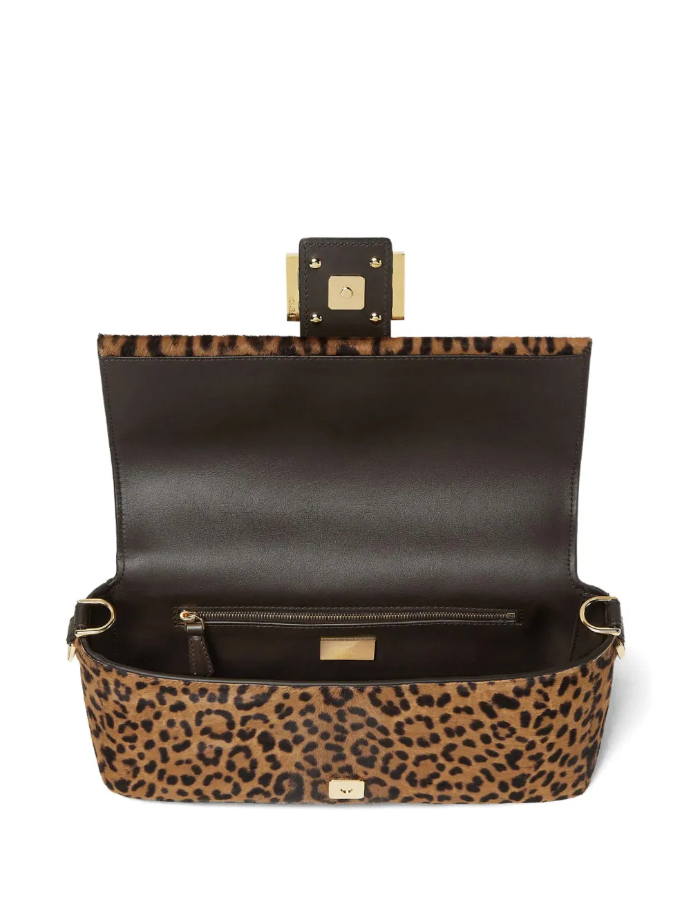 Fendi Baguette Shape Shoulder Bag With Detachable Strap In Brown