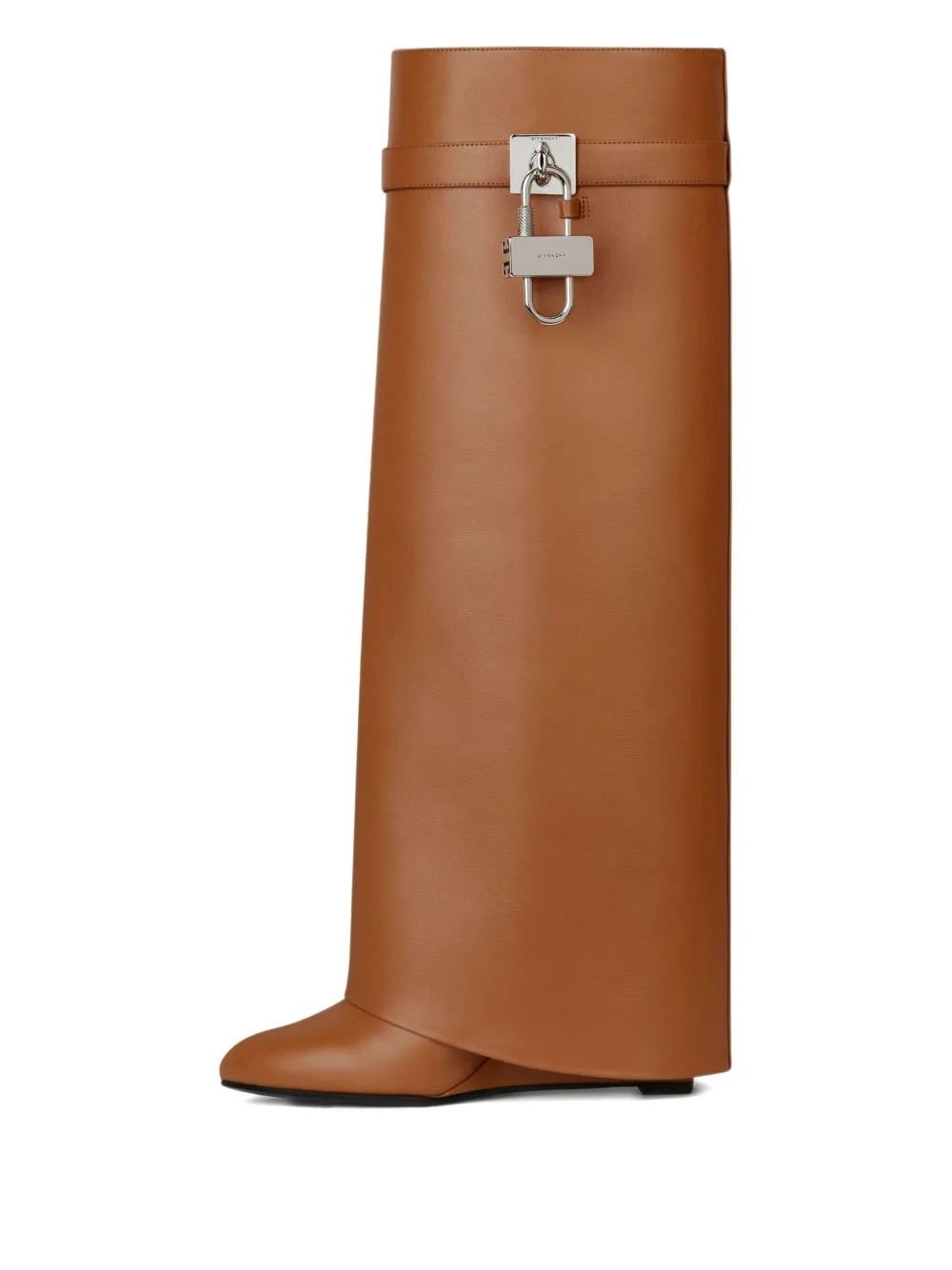 Givenchy padlock leather boots Brown