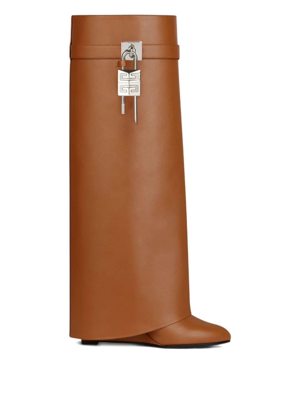 Givenchy padlock leather boots Brown