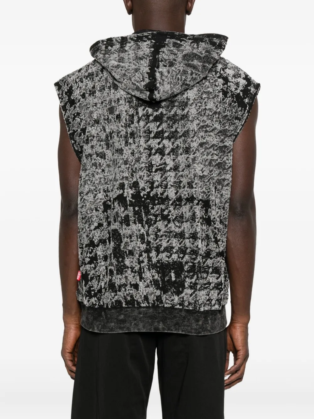 Diesel Hooded Zip-up Vest In Gray