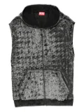 Diesel hooded zip-up vest - Black