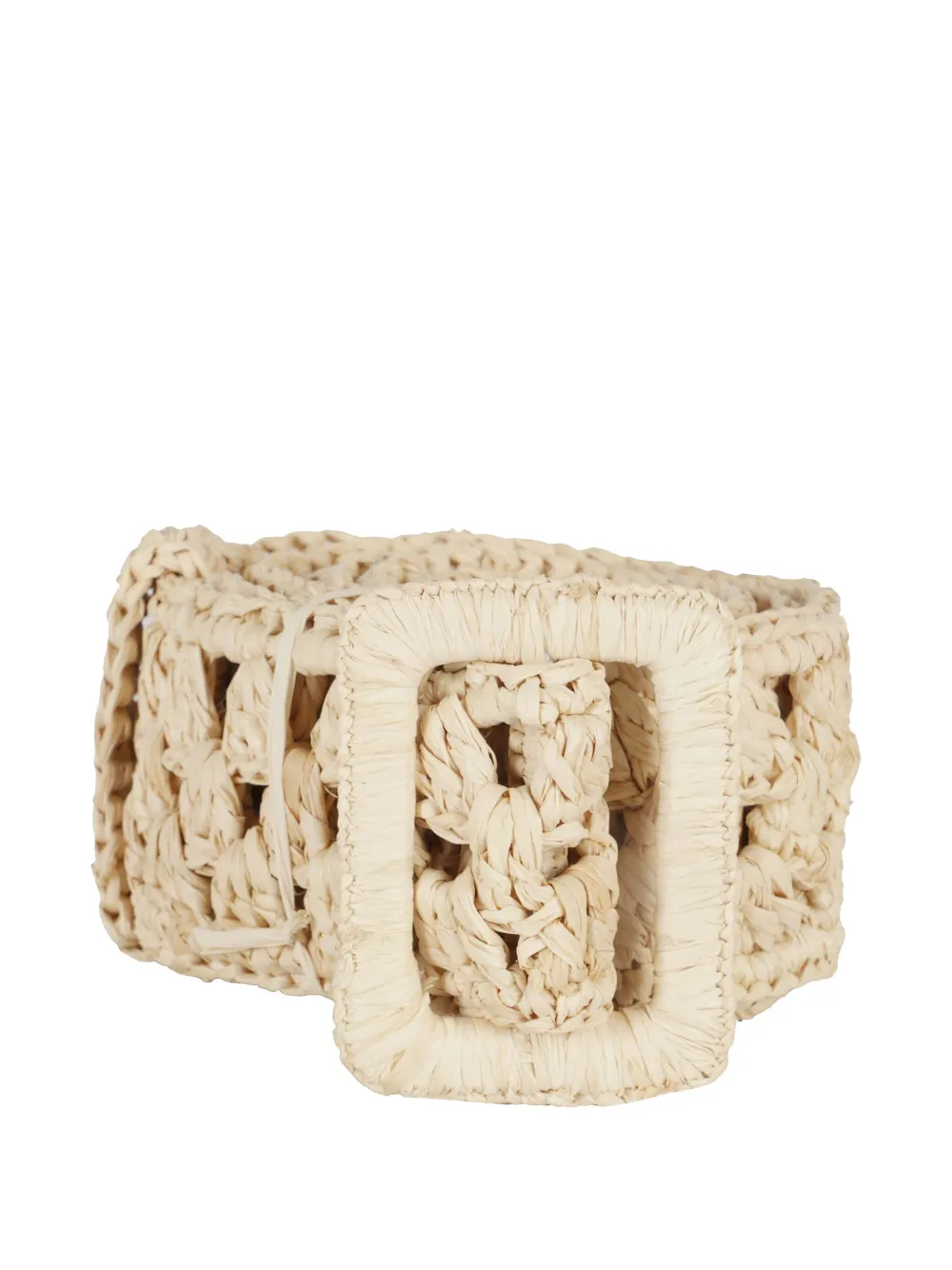 Manebi Raffia riem - Beige