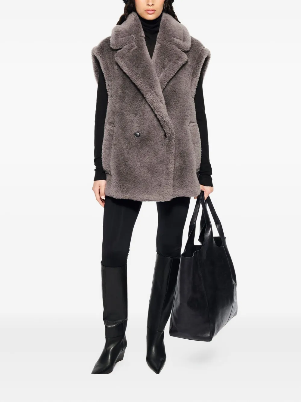 STAND STUDIO Clary double-breasted vest | Faux Fur & Shearling Jackets | Image 2