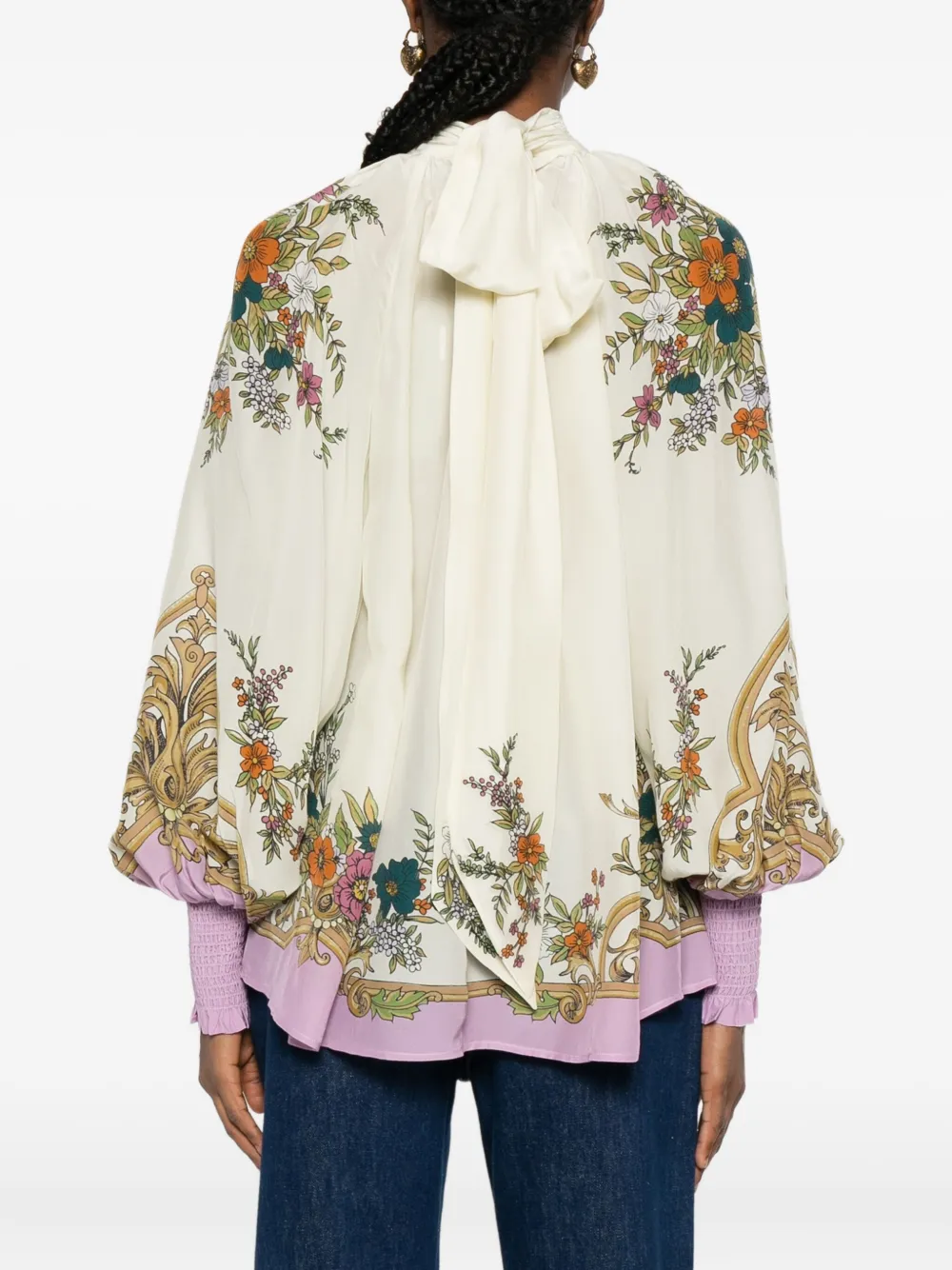 Alemais Antoinette Gathered Neckline Blouse In Cream In Multi