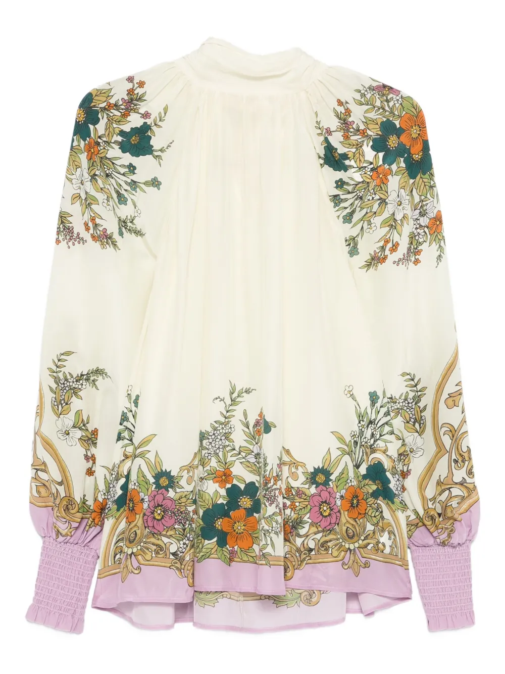 Alemais Antoinette Gathered Neckline Blouse In Cream In Multi