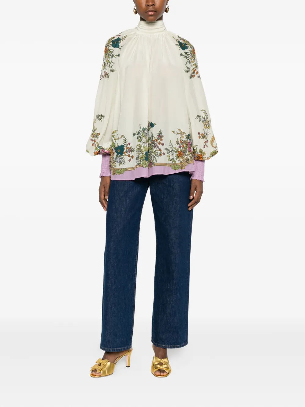 ALEMAIS Blouse met bloemenprint - Wit