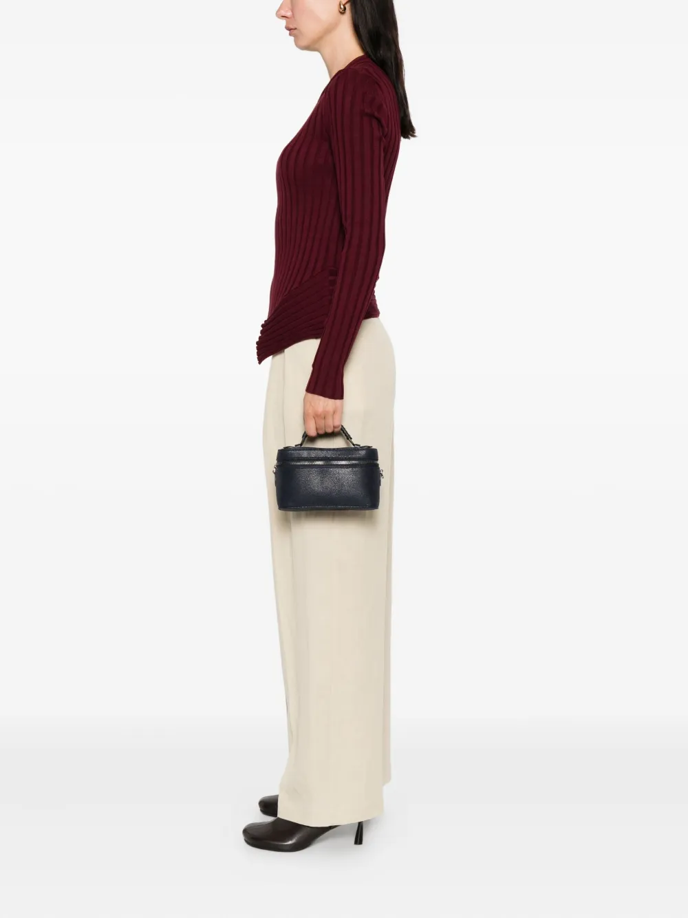 Stella McCartney braided-handle zip tote bag Blauw
