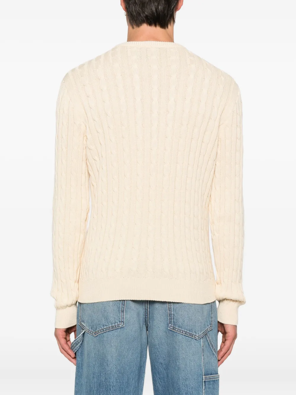Valentino Garavani VLogo cable-knit sweater Beige