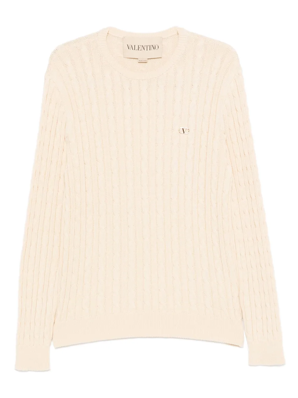 Valentino Garavani VLogo cable-knit sweater Beige