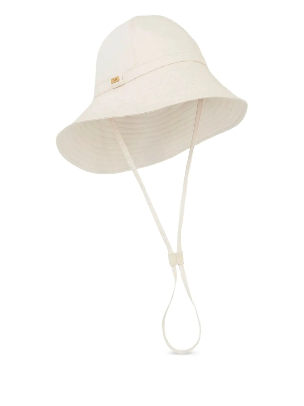 Chloé logo-plaque sun hat Beige
