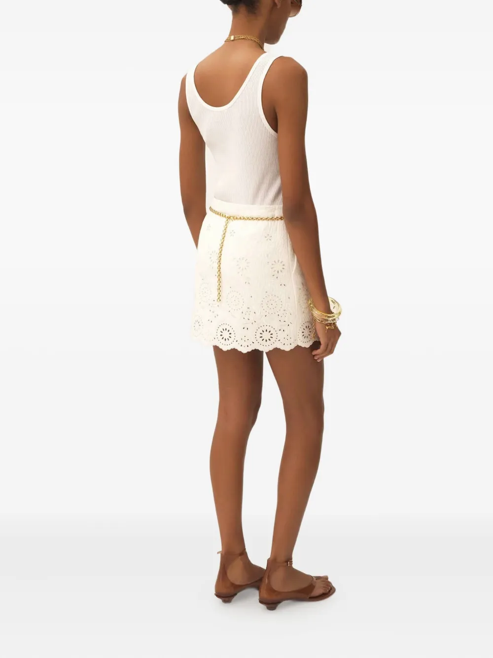 Chloé Rok met broderie anglaise Wit