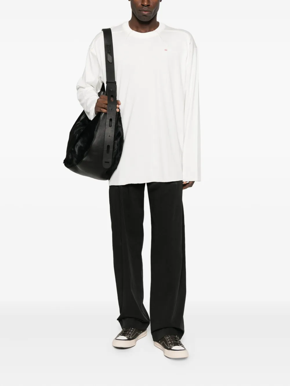 Diesel long-sleeve panelled T-shirt - Wit