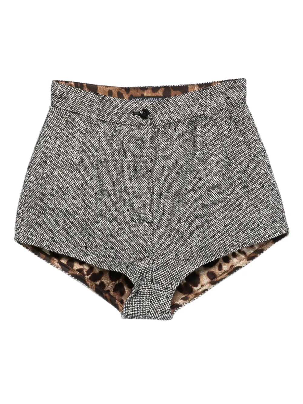 Dolce & Gabbana tweed leopard-print shorts | Black | Image 1